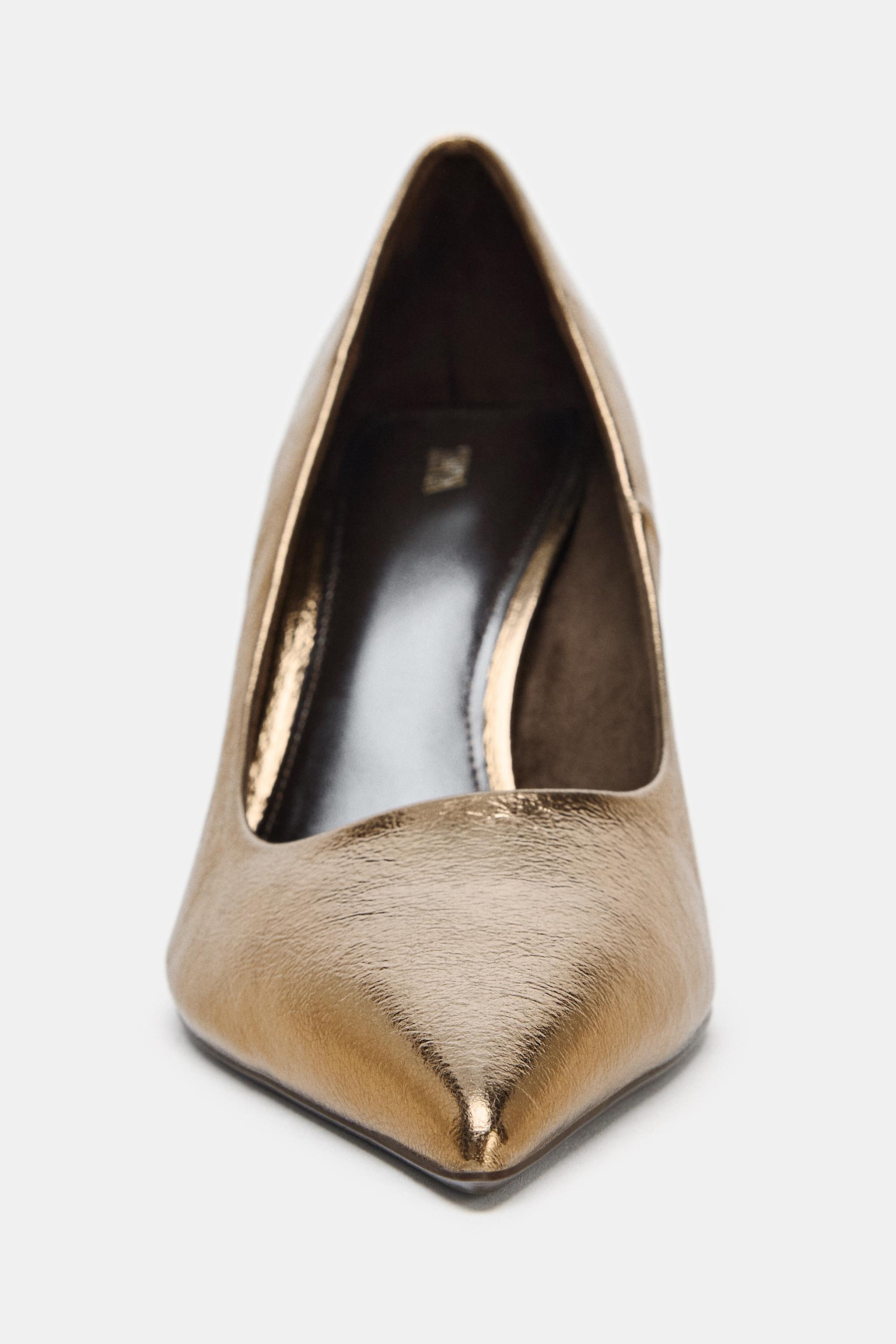 CHAUSSURES À TALONS EFFET MÉTALLISÉ